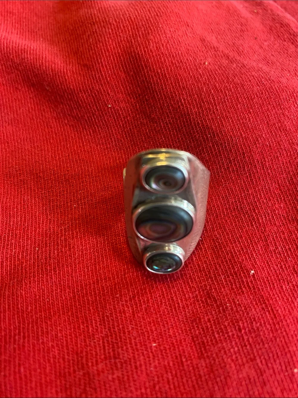 Dominique Dinouart 925 Sterling Silver Vintage Mexican Abalone Bezel Ring 8.64g